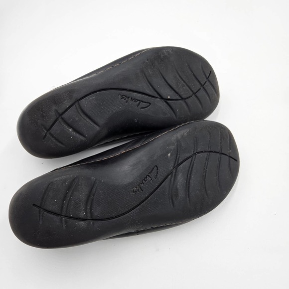 Clarks Collection Soft Cushion Black Ashland Bubble Loafer Wedge Heel Size 8 - Picture 5 of 11